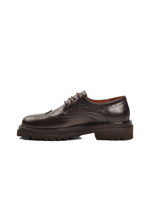 Kahve Hakiki Deri Erkek Klasik Ayakkabı Premium 260 M - Görsel 3