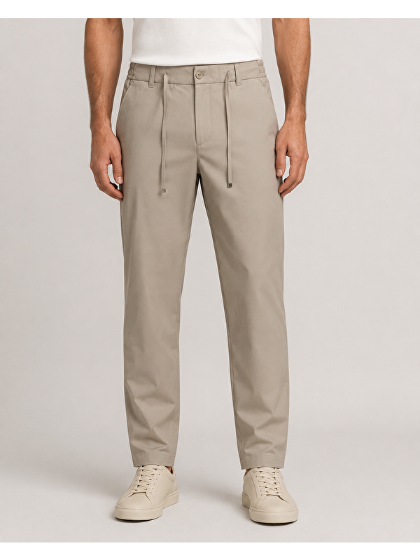 Danger Erkek Beli Lastikli Comfort Fit Pantolon Bej 0170DDNGR