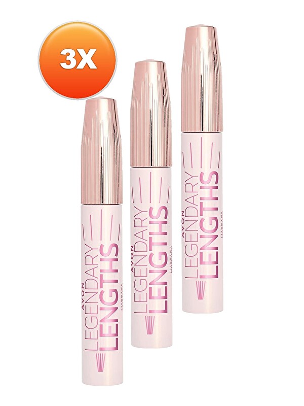 AVON Legendary Lengths Hacim ve Uzunluk Veren Siyah Maskara 10 ml 3'lü Set