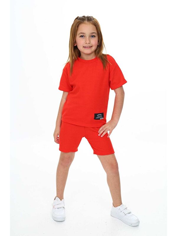 My Kids Wear Bisiklet Yaka Şortlu Kız Çocuk Şortlu Takım