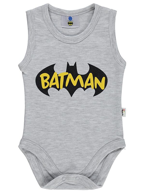 Civil Baby Batman Baskılı 3-18 Ay Çıtçıtlı Badi - Gri