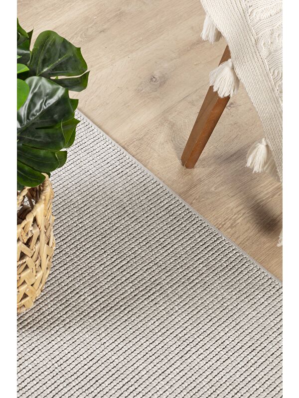 Konfor Halı Loopy 5553 Gri Yumuşak Dokulu Bukle Modern Salon Mutfak Koridor Halısı Makine Halısı-120x180