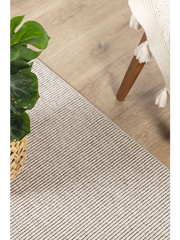 Konfor Halı Loopy 5551 Bej Yumuşak Dokulu Bukle Modern Salon Mutfak Koridor Halısı Makine Halısı-80x150