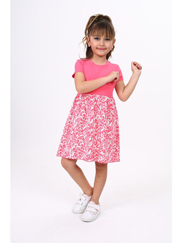 Toontoykids Kız Çocuk Baskılı Elbise