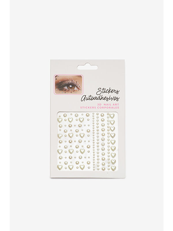 Le Mabelle Ekru Yuvarlak ve Kalp Model Kız Çocuk Yüz ve Tırnak Sticker