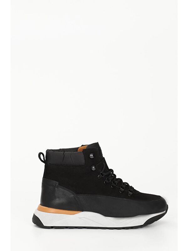 SİYAH Hakiki Deri Bağcıklı Spor Erkek Bot 01539 - Görsel 5