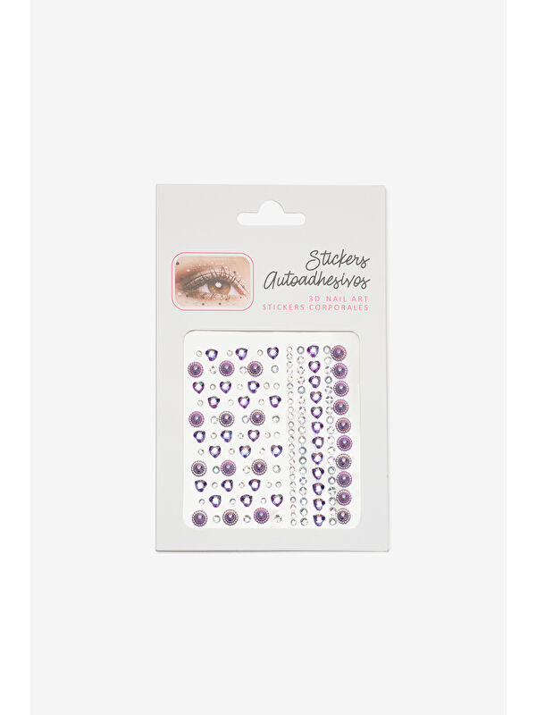 Le Mabelle Lila Yuvarlak ve Kalp Model Kız Çocuk Yüz ve Tırnak Sticker
