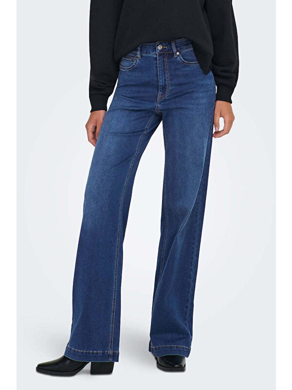 Only Onlmadison Pamuklu Wide Leg Yüksek Bel Geniş Paça Jeans 15358210