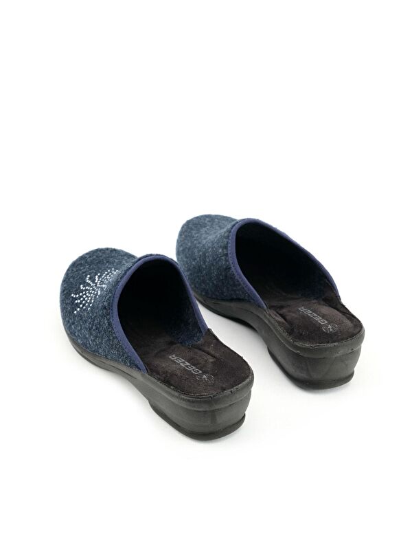 Gezer Lacivert Gezer Kışlık Ev Kadın Bahçe Yüksek Topuk Terlik