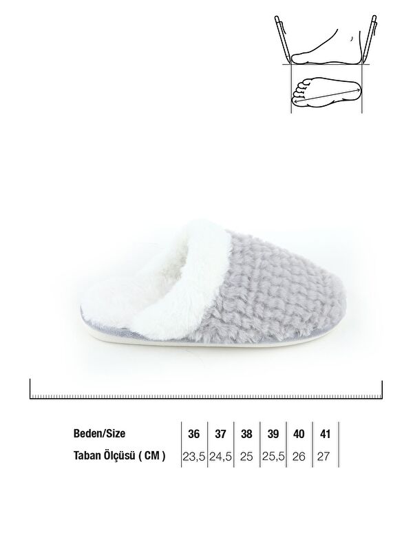 Kışlık İçi Pelüşlü Kadın Ev Bahçe Terlik - Görsel 4