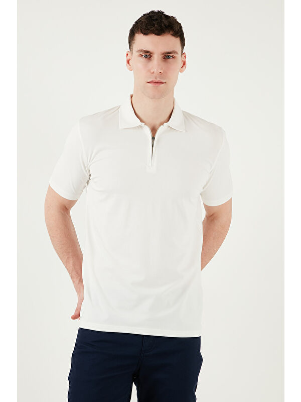 Buratti Pamuklu Regular Fit Yarım Fermuarlı Erkek Polo Yaka Tişört 5902972