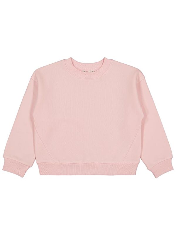 Civil Girls Düz 6-9 Yaş Sweatshirt - Pembe 9-10 Yaş