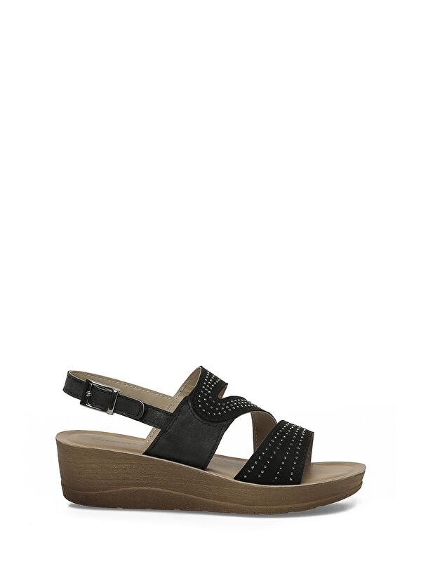 Polaris 409037.Z Siyah Kadın Comfort Sandalet