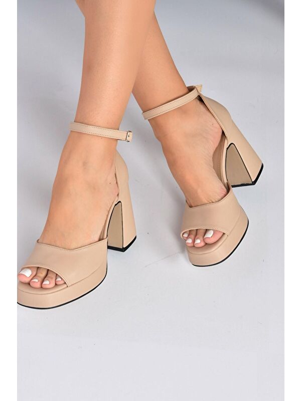 Ten Kalın Platform Topuklu Kadın Ayakkabı K404100209 - Görsel 5