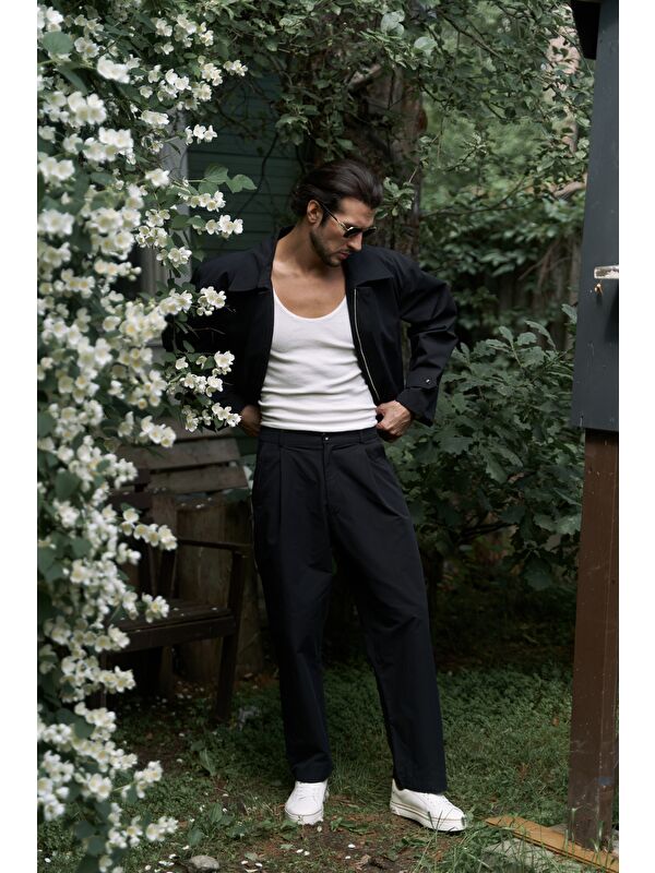Mai Collection Sergio Düğmeli Siyah Erkek Pantolon