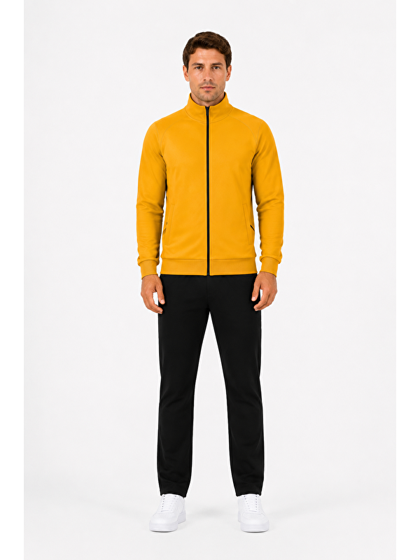 TRENDHILL Erkek Şardonlu Dik Yaka Eşofman Takımı Hardal-211