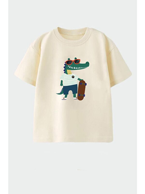 Monila Erkek Çocuk Bisiklet Yaka Baskılı Tshirt