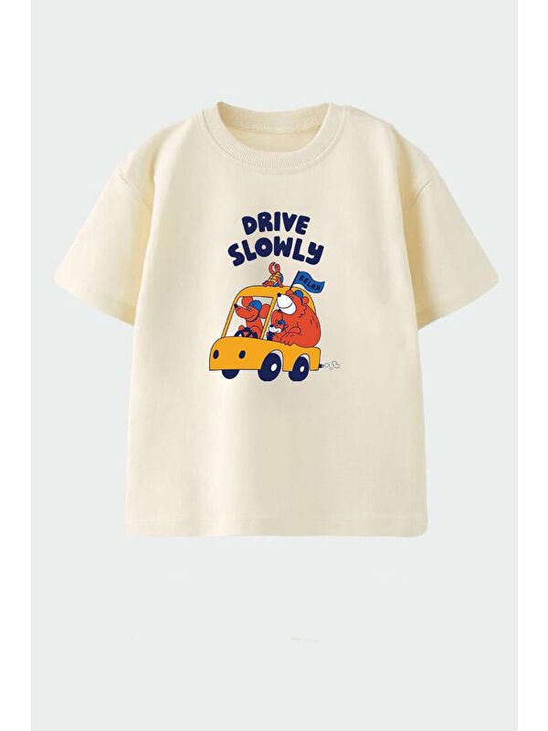 Monila Erkek Çocuk Slogan Baskılı Bisiklet Yaka Tshirt