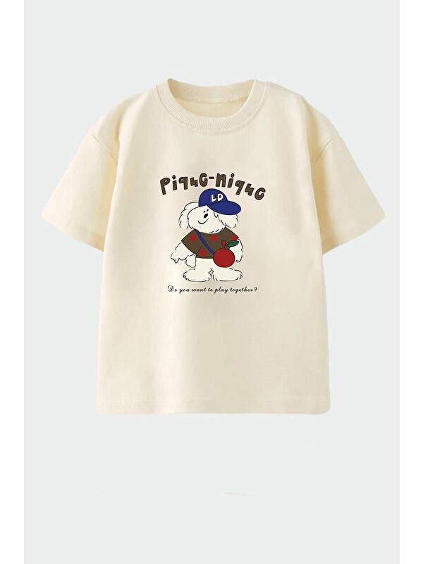 Monila Erkek Çocuk Bisiklet Yaka Baskılı Tshirt