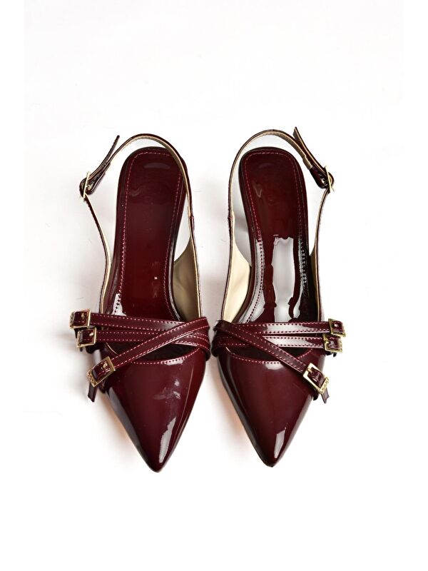 S5180812 Bordo Kadın Topuklu Ayakkabı - Görsel 3