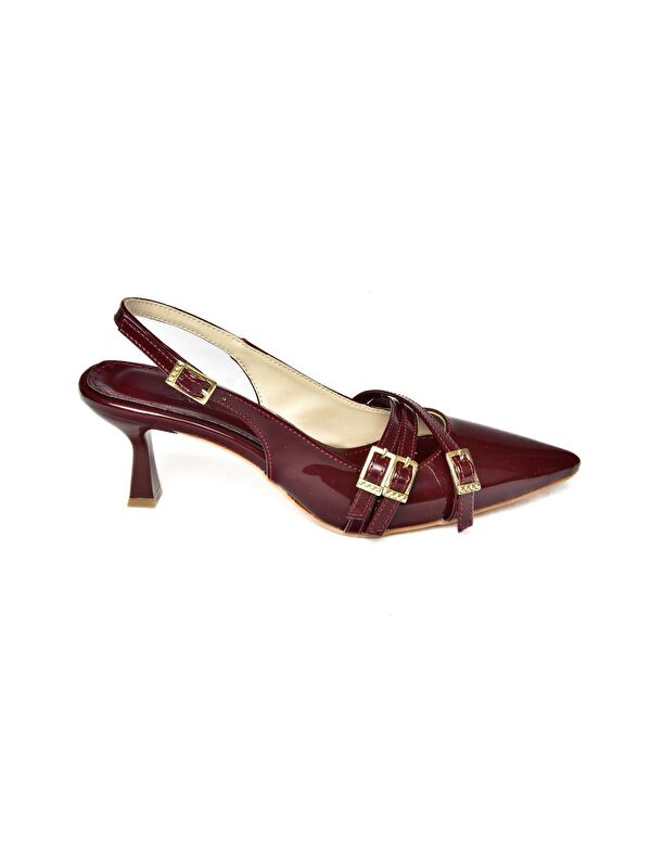 S5180812 Bordo Kadın Topuklu Ayakkabı - Görsel 7