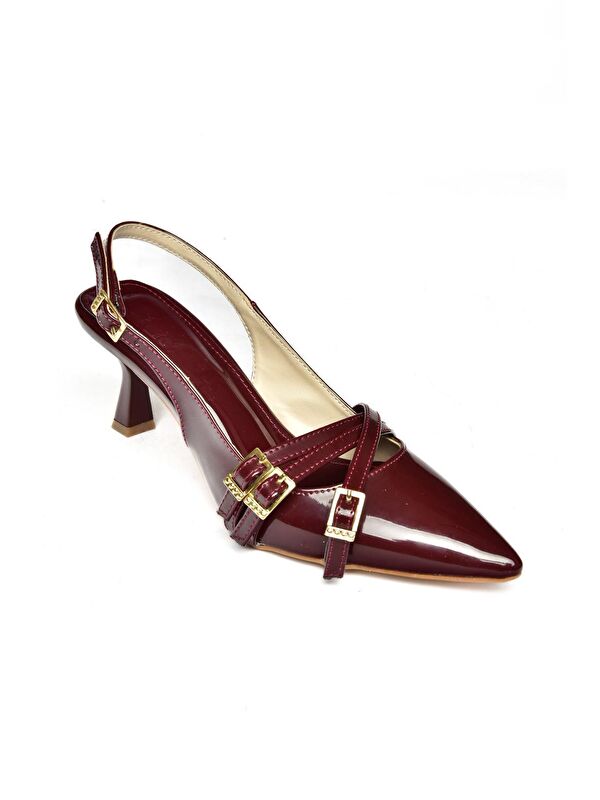 S5180812 Bordo Kadın Topuklu Ayakkabı - Görsel 8
