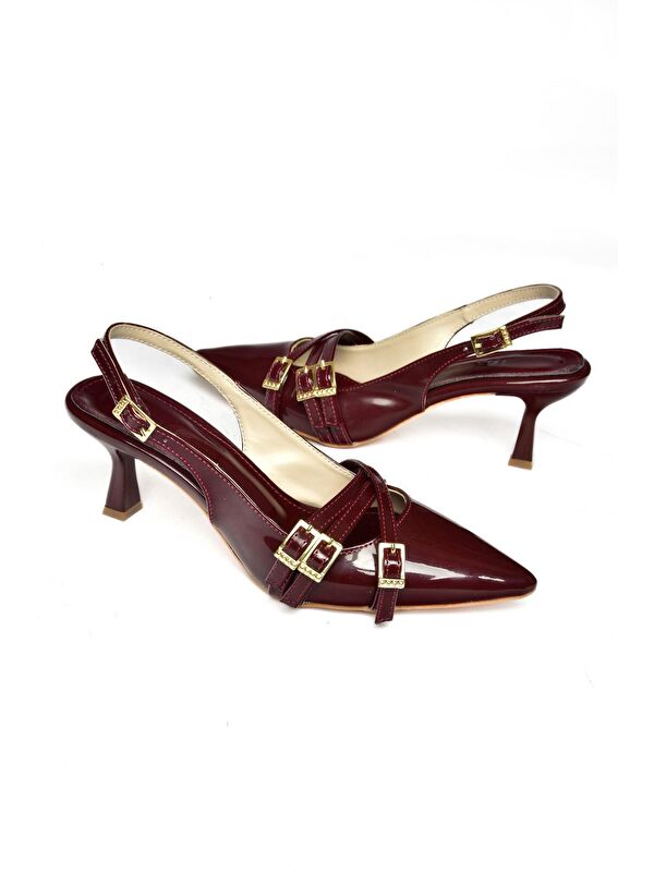 S5180812 Bordo Kadın Topuklu Ayakkabı - Görsel 9