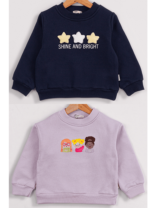 Miss Tuffy Kız Çocuk 2'li Paket Basic Sweatshirt