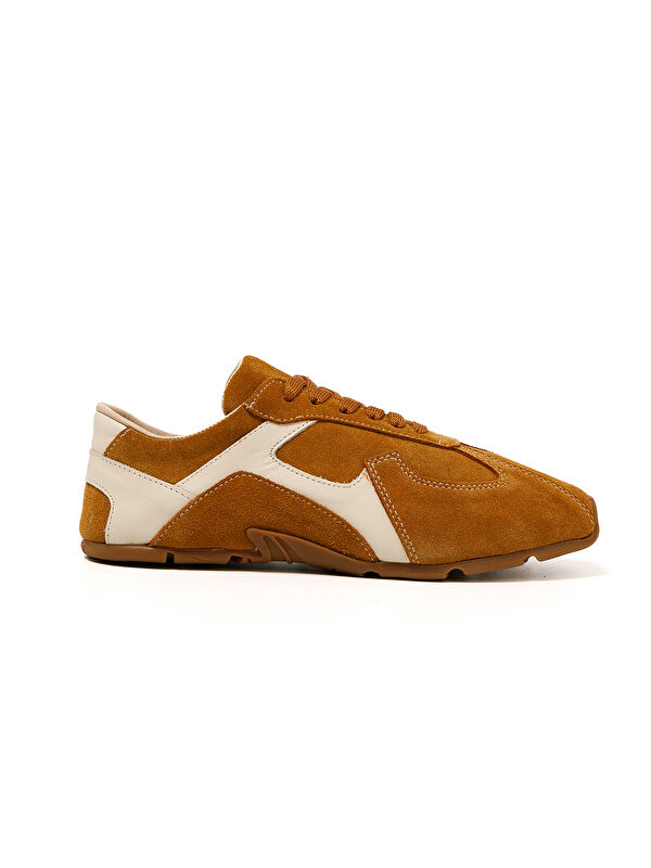 John May Kadın Sneaker ( Günlük) RC-25Y-187-MIU1005 Taba Süet-Bej Cilt