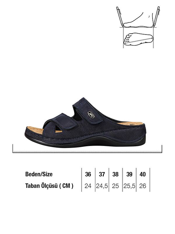 Kadın Ayarlanabilir Hakiki Deri Terlik - Görsel 3