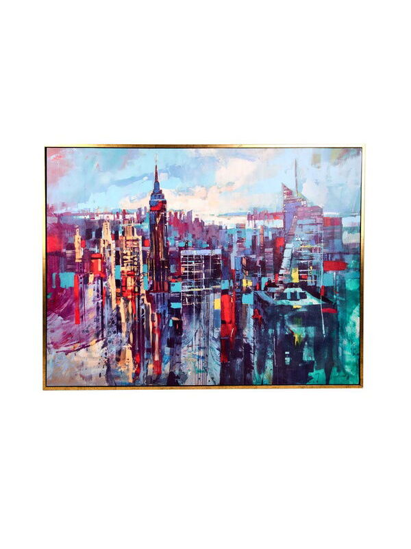 Evidea Deco Cities Kanvas Tablo - Renkli - 120x90 cm