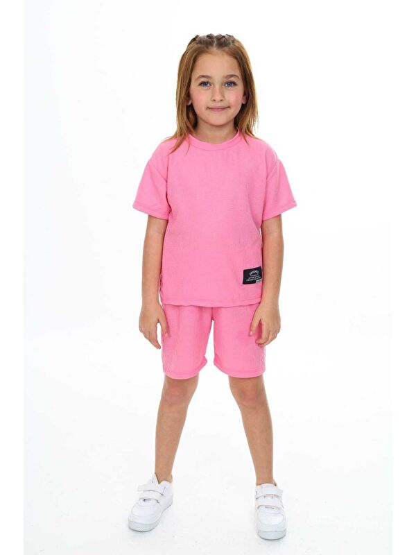 My Kids Wear Bisiklet Yaka Şortlu Kız Çocuk Şortlu Takım