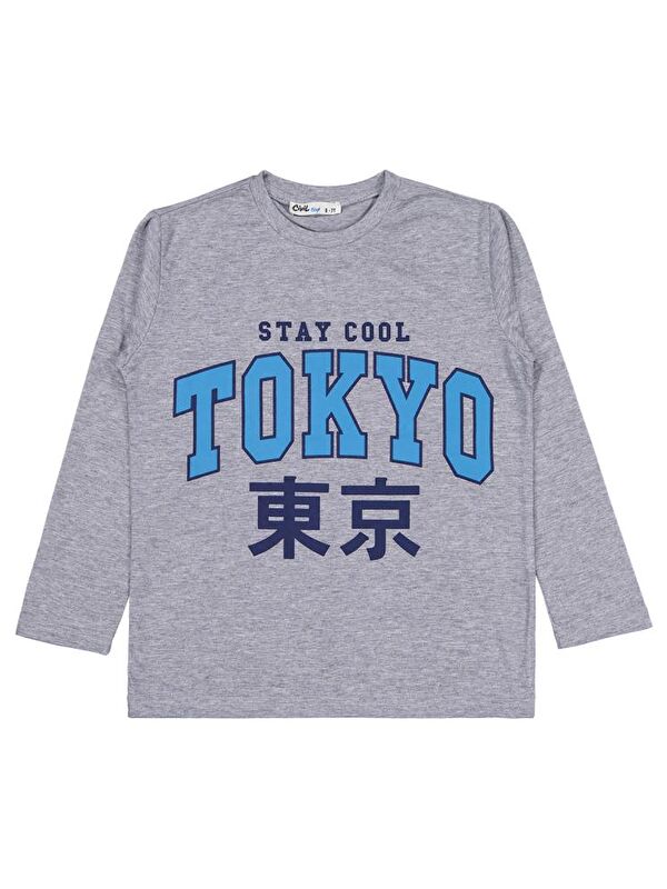 Civil Boys Tokyo Baskılı 6-9 Yaş Sweatshirt - Gri 7-8 Yaş