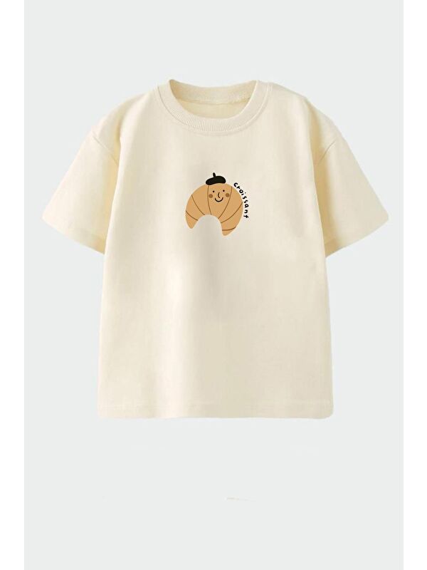 Monila Unisex Bisiklet Yaka Baskılı Tshirt