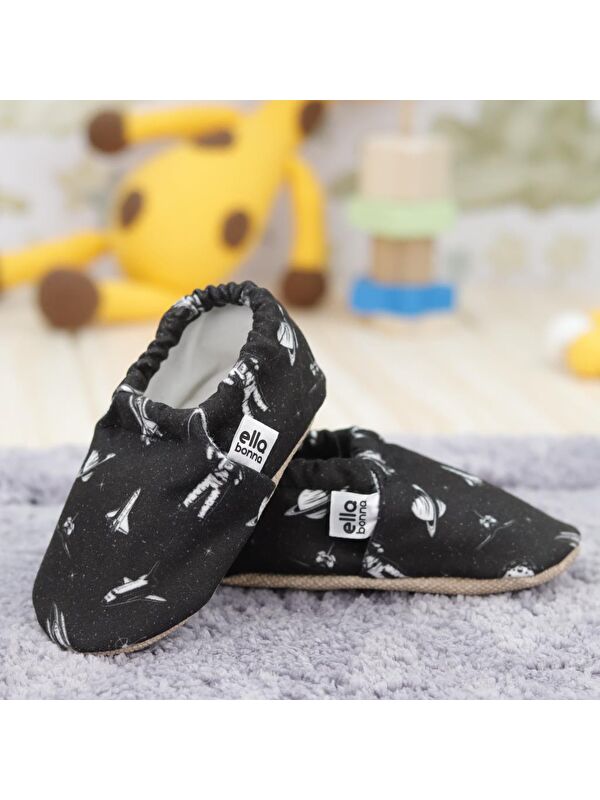 Desenli Bebek Patiği, Kaydırmaz Taban, Ev Kreş Ayakkabısı Panduf - Görsel 7