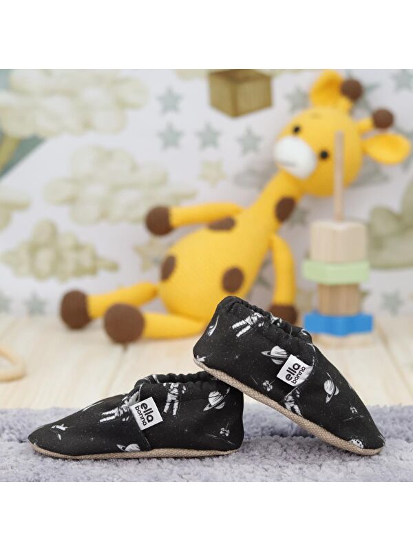 Desenli Bebek Patiği, Kaydırmaz Taban, Ev Kreş Ayakkabısı Panduf - Görsel 8