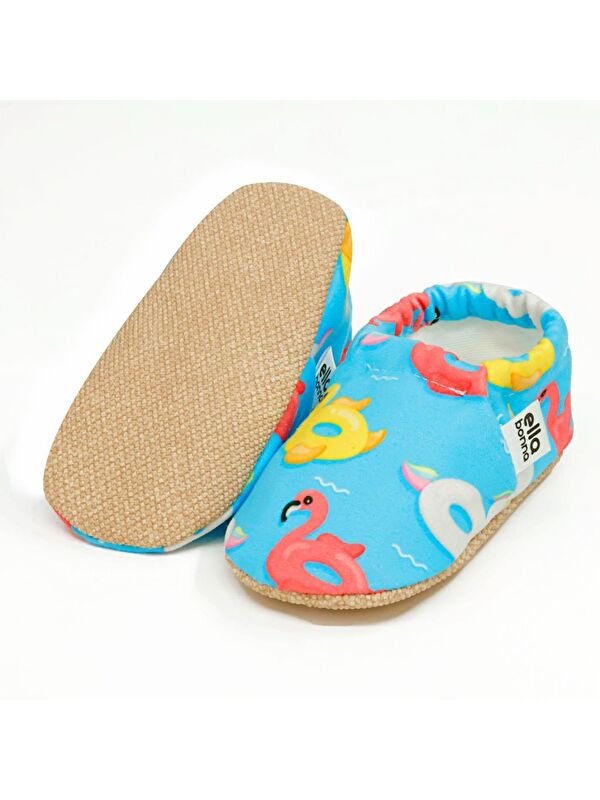 Desenli Bebek Patiği, Kaydırmaz Taban, Ev Kreş Ayakkabısı Panduf - Görsel 3
