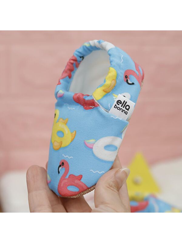 Desenli Bebek Patiği, Kaydırmaz Taban, Ev Kreş Ayakkabısı Panduf - Görsel 6