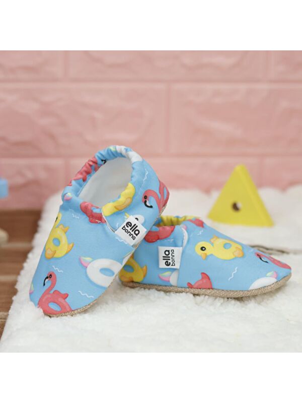 Desenli Bebek Patiği, Kaydırmaz Taban, Ev Kreş Ayakkabısı Panduf - Görsel 7