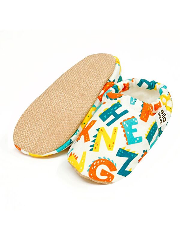 Desenli Bebek Patiği, Kaydırmaz Taban, Ev Kreş Ayakkabısı Panduf - Görsel 3