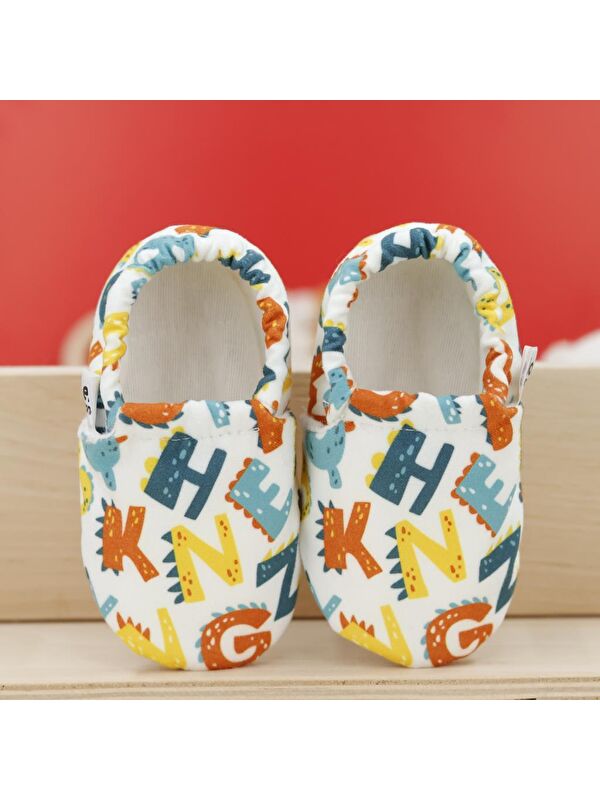 Desenli Bebek Patiği, Kaydırmaz Taban, Ev Kreş Ayakkabısı Panduf - Görsel 5