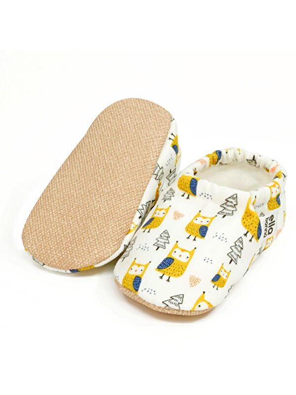 Desenli Bebek Patiği, Kaydırmaz Taban, Ev Kreş Ayakkabısı Panduf - Görsel 3