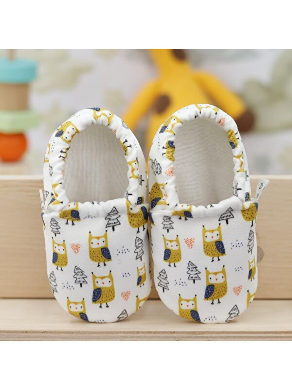 Desenli Bebek Patiği, Kaydırmaz Taban, Ev Kreş Ayakkabısı Panduf - Görsel 5
