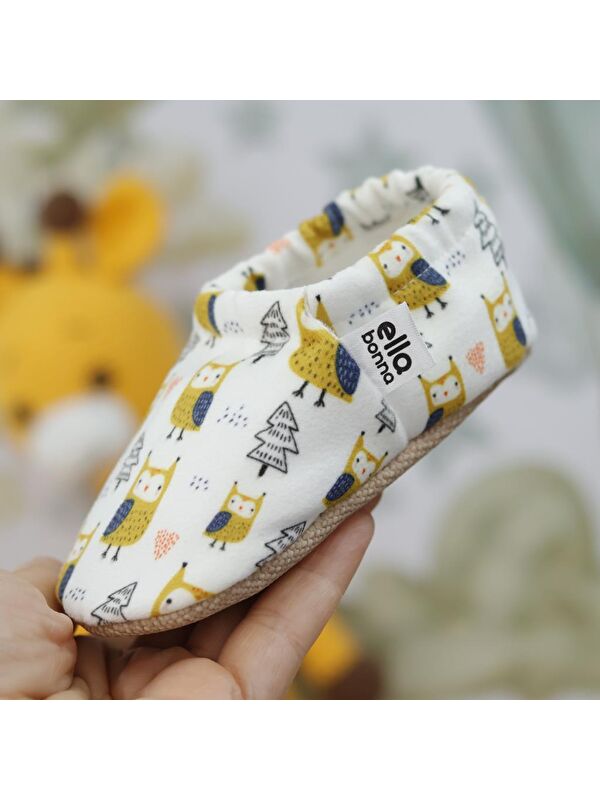 Desenli Bebek Patiği, Kaydırmaz Taban, Ev Kreş Ayakkabısı Panduf - Görsel 6