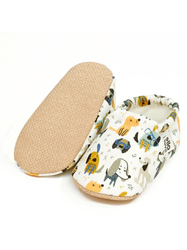 Desenli Bebek Patiği, Kaydırmaz Taban, Ev Kreş Ayakkabısı Panduf - Görsel 3