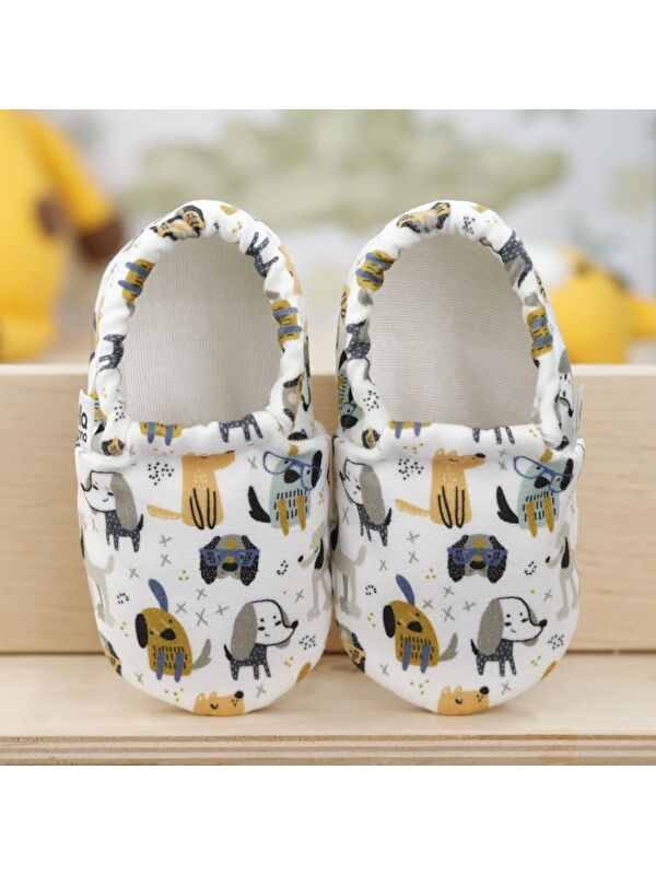 Desenli Bebek Patiği, Kaydırmaz Taban, Ev Kreş Ayakkabısı Panduf - Görsel 5