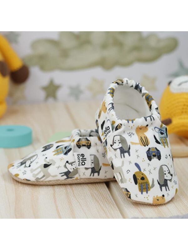 Desenli Bebek Patiği, Kaydırmaz Taban, Ev Kreş Ayakkabısı Panduf - Görsel 7