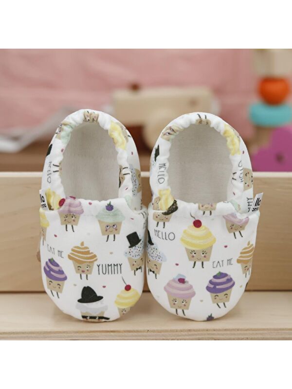 Desenli Bebek Patiği, Kaydırmaz Taban, Ev Kreş Ayakkabısı Panduf - Görsel 5