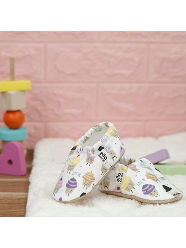 Desenli Bebek Patiği, Kaydırmaz Taban, Ev Kreş Ayakkabısı Panduf - Görsel 7
