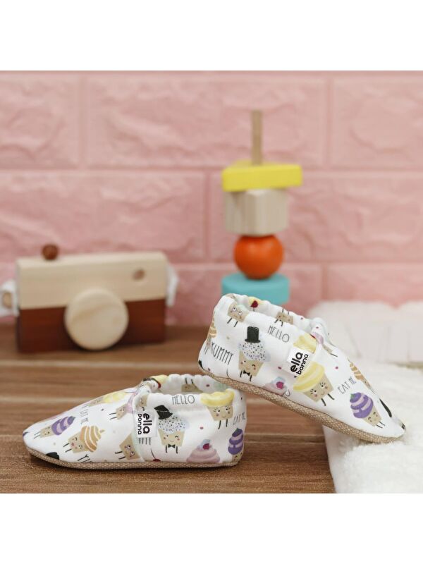 Desenli Bebek Patiği, Kaydırmaz Taban, Ev Kreş Ayakkabısı Panduf - Görsel 8